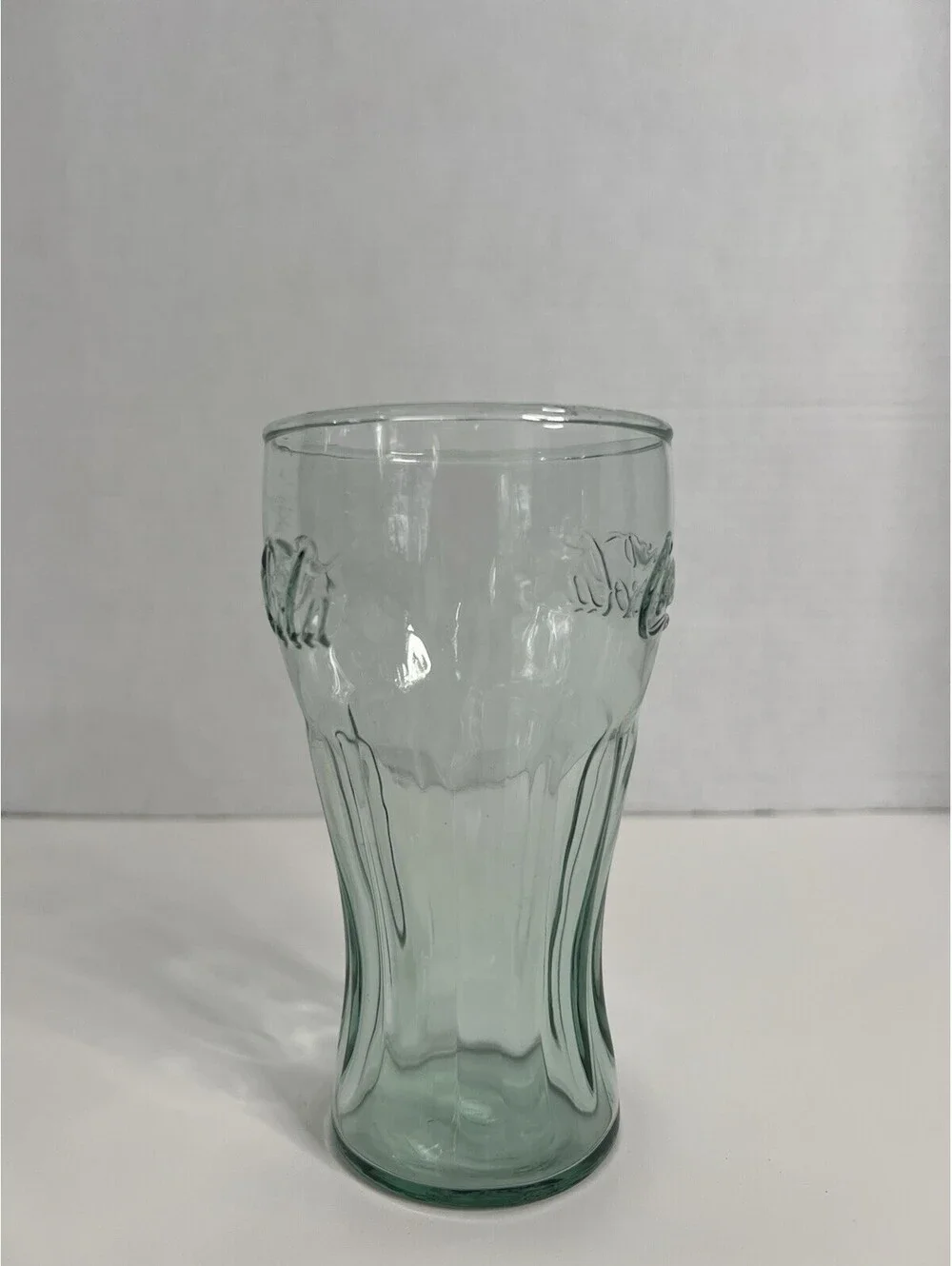 Vintage Coca-Cola Green Tint Drinking Glass 6” H X 3 1/4” W